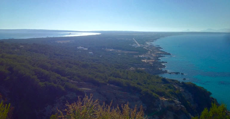 Blick vom Römerweg auf Formentera